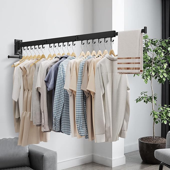 Wall Mounted Clothes Hanger, Clothes Drying Rack, Laundry Drying Rack, Drying - Image 4