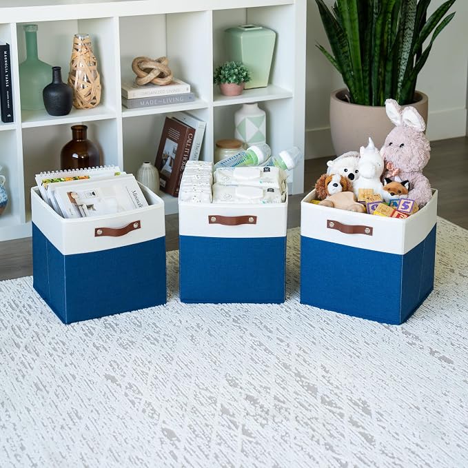 OrganiHaus 12" x 12" x 12" Fabric Cube Storage Bins - Image 4