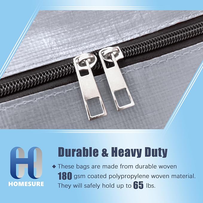 4 Pack Large Strong Bags with Zippers & Carrying Handles - Image 3