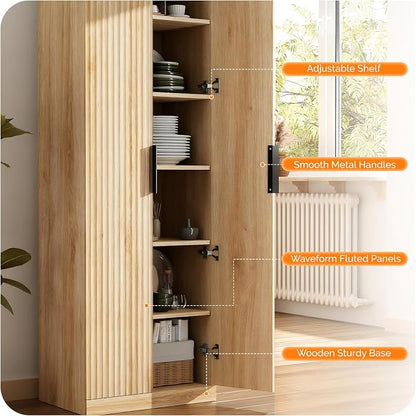 VINGLI 70" Modern Pantry Cabinet - Image 4