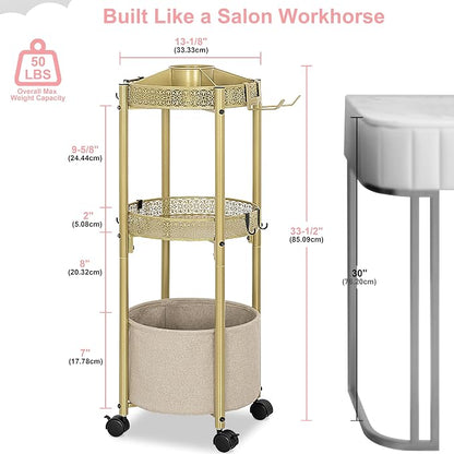 3-Tier Rolling Makeup Organizer Cart - Image 6