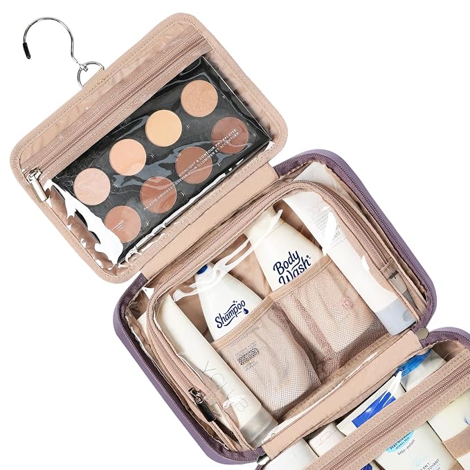 NISHEL Travel Toiletry Bag for Women, Makeup Essentials Organizer, Hanging Case - Image 3