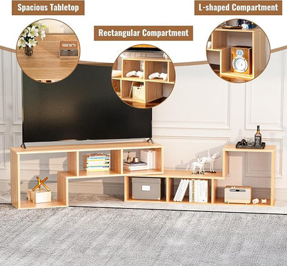 Recaceik Cube Bookshelf 2 Shelf Bookcase L-Shaped TV Console Stand Modern - Image 7