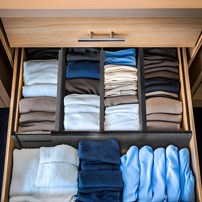 Utoplike Bamboo Drawer Dividers Large, Spring Loaded, Works in Bathroom - Image 7