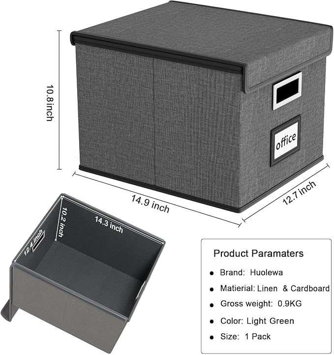 File Organizer Box with Lids, Collapsible File Folder Organizer | File Box with - Image 3