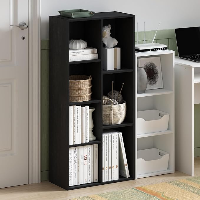 Furinno LUDER Book Shelf, 7-Cube Bookshelf, 9.4 x 19.5 x 41.7, - Image 2