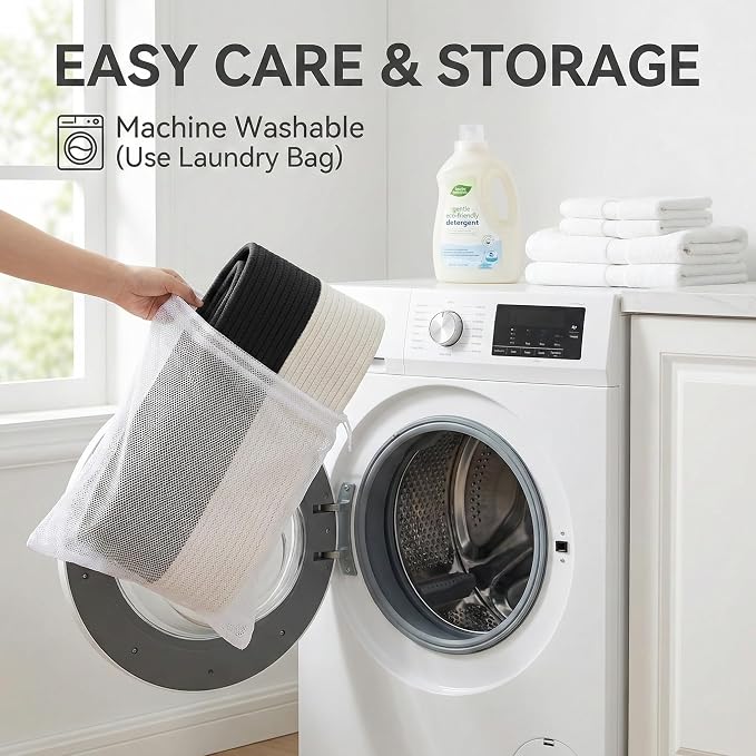 JMvicyroam 65L Extra Large Machine Washable Cotton Rope Blanket Basket | - Image 5