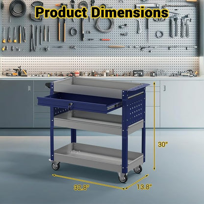 3 Tier Rolling Tool Cart on Wheels, 550 LBS Tool Cart - Image 3
