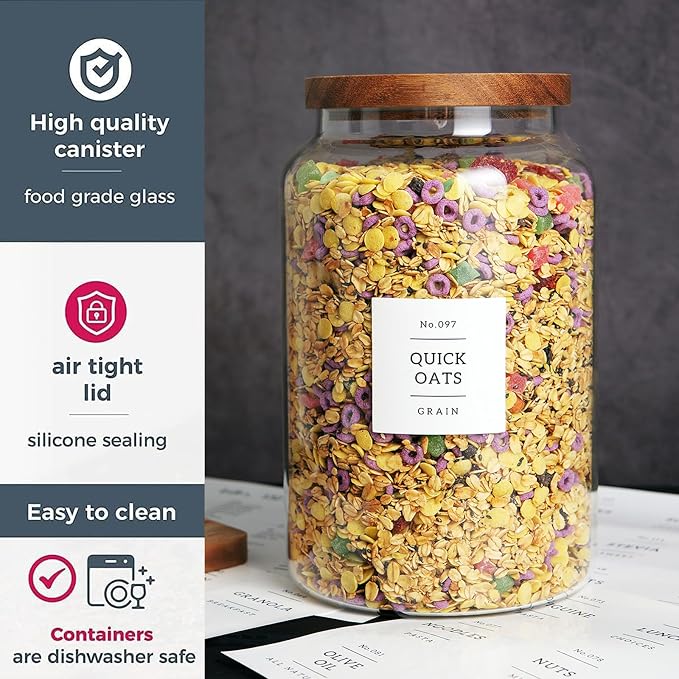 Set of 2 Large Glass Flour and Sugar Containers - Image 4