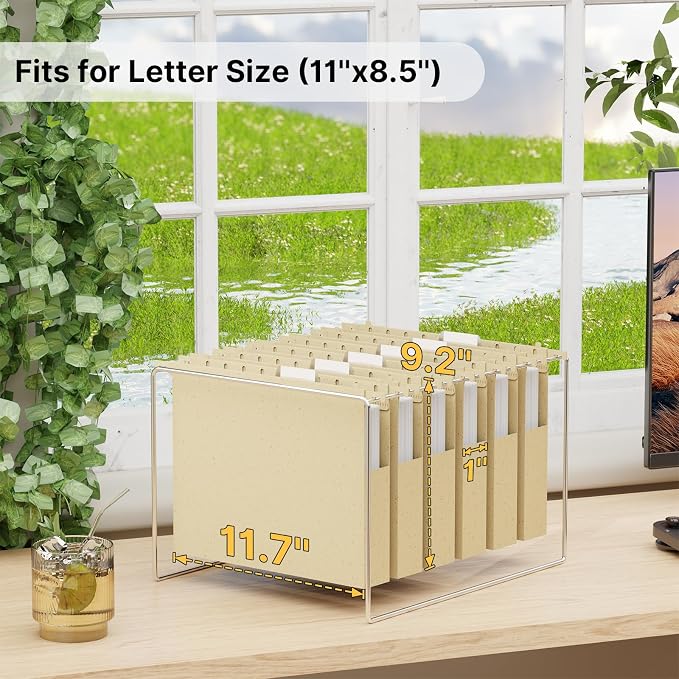 Wheat Straw Plastic Hanging File Folder Letter Size, Heavy Duty 1" Expanding - Image 2