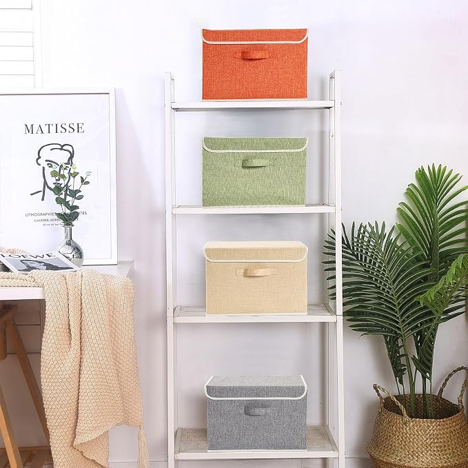 Storage Bins with Lid, Foldable Clothing Storage Box case with Handle - Image 3