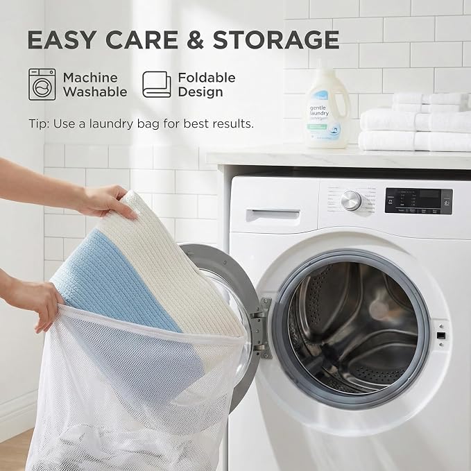 JMvicyroam 65L Extra Large Machine Washable Cotton Rope Blanket Basket | - Image 5
