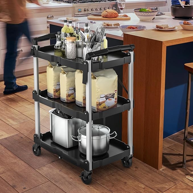 YITAHOME 3-Tier Folding Utility Cart - Image 6
