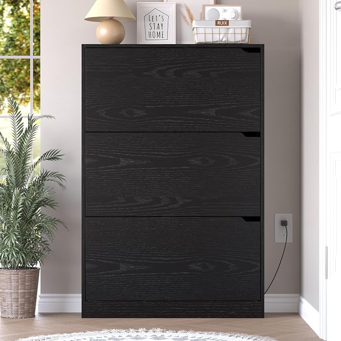 BORNOON Shoe Cabinet with Odor Control and Back Panels, Deodorizing Slim 3-Flip - Image 7