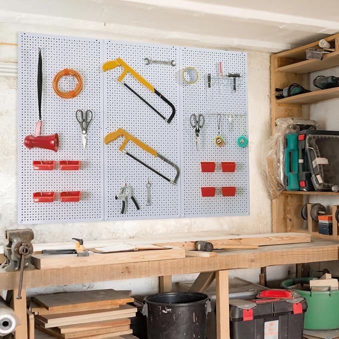 Pegboard Rack Garage Storage Steel Horizontal PegBoard Pack, Steel Pegboard - Image 6