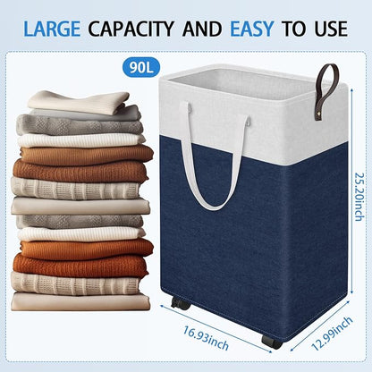 HomeHacks 90L Rolling Laundry Hamper - Image 2