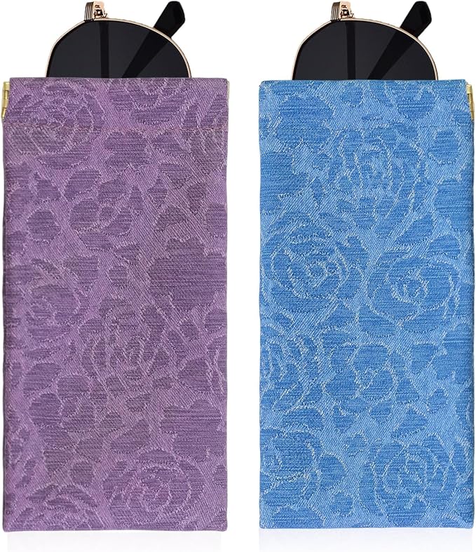 Double Eyeglass Case Soft Dual Glasses Case by FLYINGMAGE
