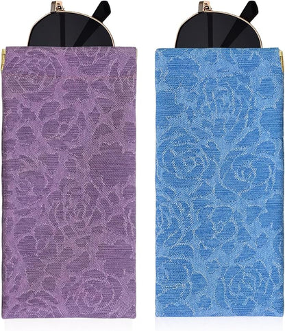 Double Eyeglass Case Soft Dual Glasses Case by FLYINGMAGE