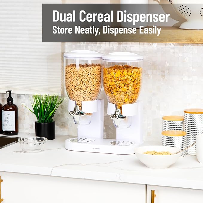 Mind Reader Double Dry Food Dispenser, 2 x 3.5L Countertop Containers - Image 2