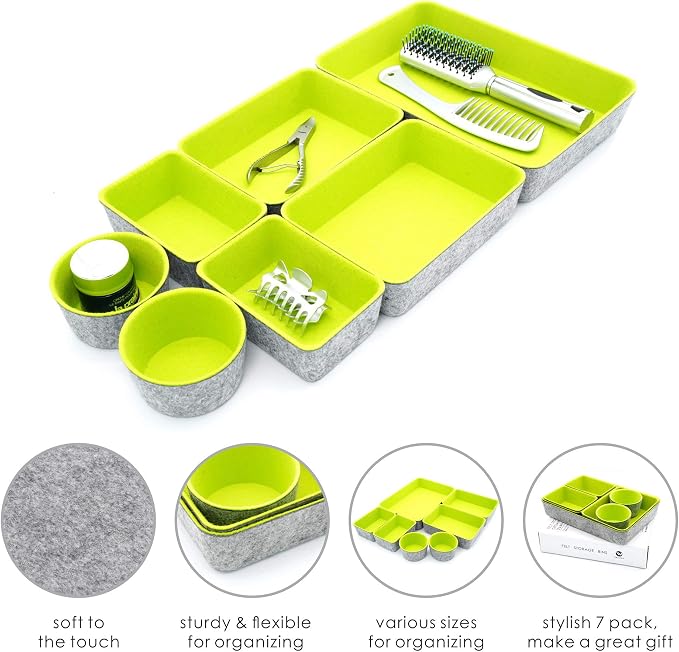 Welaxy Drawer organizer bin felt trays desk storage dividers - Image 4