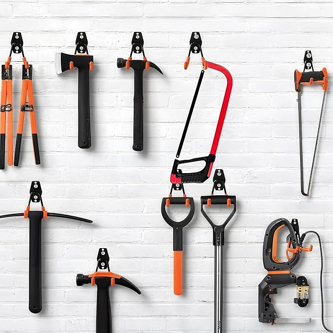 16 Pack Steel Wall Mount Garage Storage Hooks Heavy Duty | Anti-Slip Coating | - Image 8
