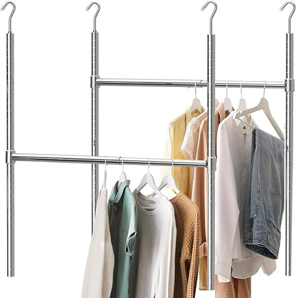 Simple Houseware Adjustable Closet Hanging Rod, Chrome by SimpleHouseware