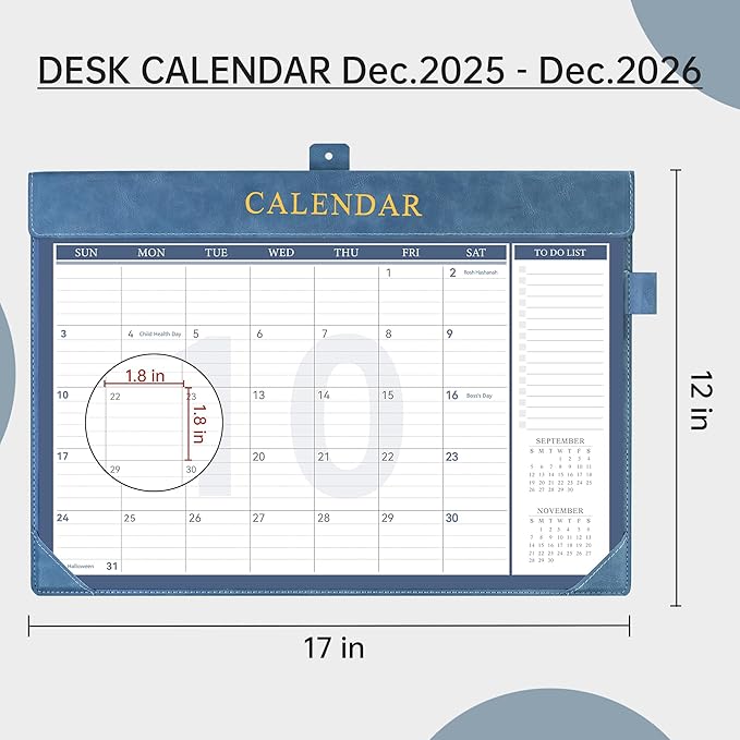 Yoment Desk Calendar 2026 Leather Desk Calendar - Image 3