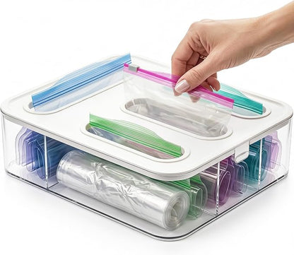 Bag Storage Organizer for Kitchen Drawer, Plastic Bag Container Holder by Unknown