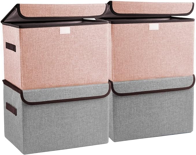 Linen Fabric Foldable Storage Cube Bin Organizer Basket by Bagnizer