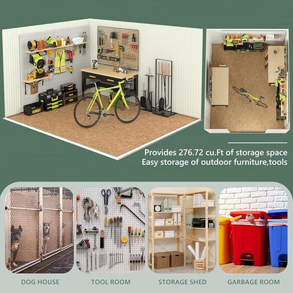 Metal Storage Shed, Outdoor Storage Building 8x6, Large Backyard Shed - Image 6
