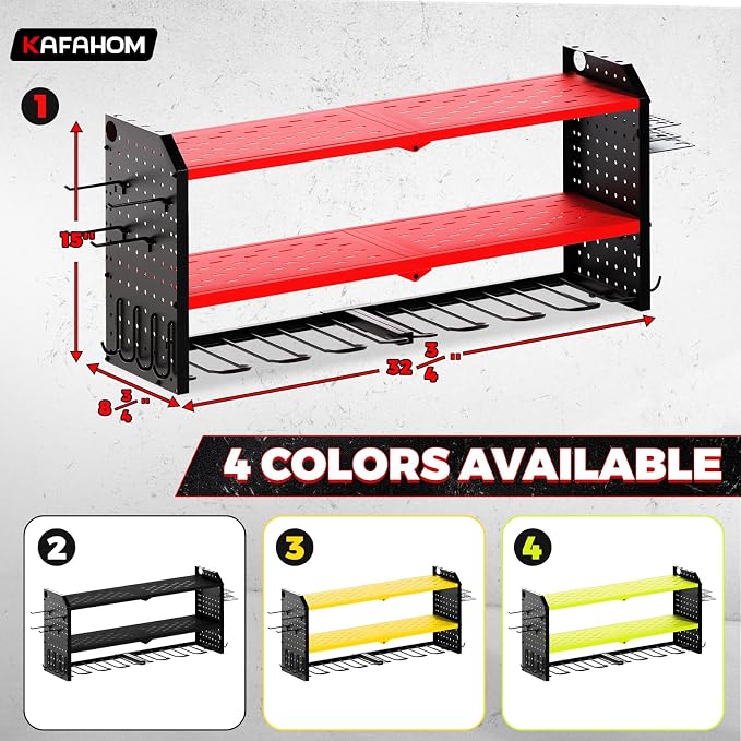 KAFAHOM Power Tool Organizer, Large 8 Drill Holder Wall Mount - Image 6