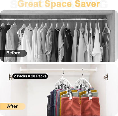 Legging Organizer for Closet, Metal Yoga Pants Hanger w/Rubber Coated 2 Pack - Image 3