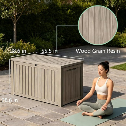 200 Gallon Waterproof Deck Box, Large Resin Outdoor Storage Box - Image 5