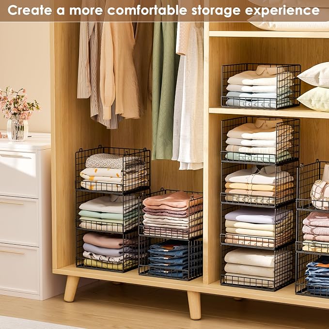 5-Tier Stackable Closet Organizers and Storage Baskets, Closet Shelf Organizer - Image 8