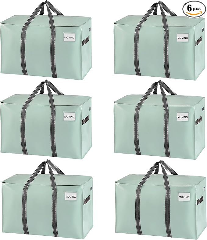 VENO 6 Pack Moving Bags and Large Christmas Storage Bins by Veno