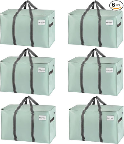VENO 6 Pack Moving Bags and Large Christmas Storage Bins by Veno