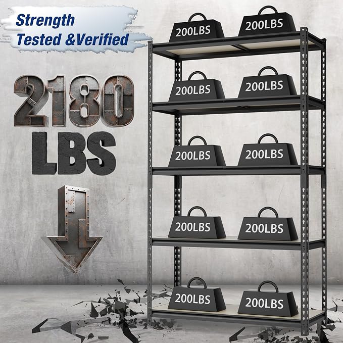WORKPRO 5-Tier Black Shelving - Image 3