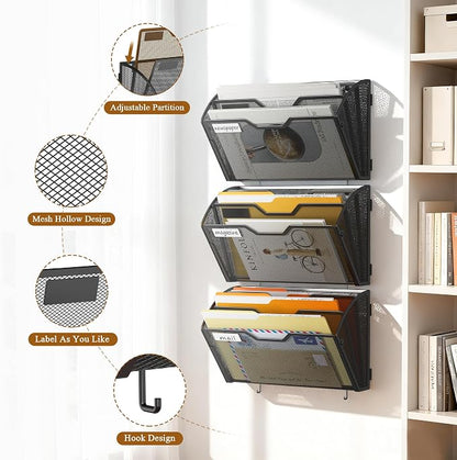 Docnest 3 Pack 3 Tier Mesh Wall File Holders - Image 5