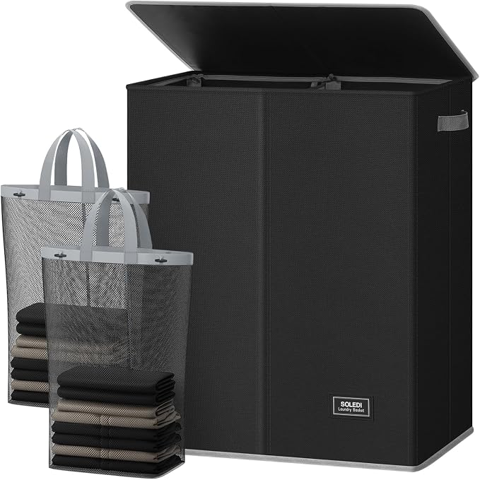 SOLEDI Double Laundry Hamper by SOLEDI