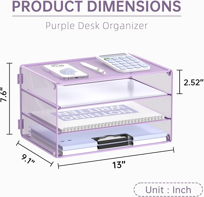 DALTACK 3 Tier Letter Tray Paper Organizer - Image 7
