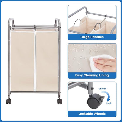 STORAGE MANIAC Laundry Sorter 2 Section, 90 L Gal Laundry Hamper - Image 6