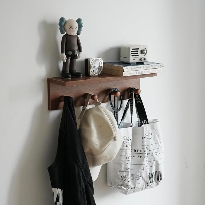 Entrance Coat Rack ，Coat Hooks, Wall-Mounted Wooden Hook Rack, Wall-Mounted - Image 4