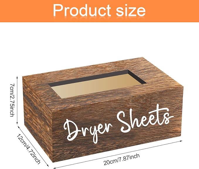 Blulu Dryer Sheet Holder for Laundry Room Wooden Dryer Sheet Container Sheets - Image 7