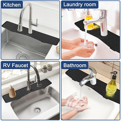 Meiliweser Faucet Mat for Kitchen Sink – 24” x 5.1” Extra-Long Silicone Splash - Image 7