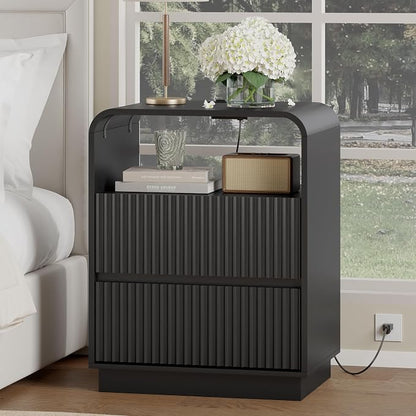 Black Nightstands Set of 2 - Image 3