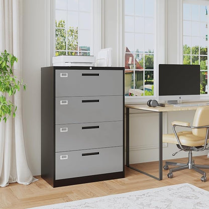 4 Drawer File Cabinet, Lateral Filing Cabinets - Image 2
