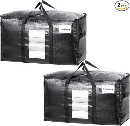 TAILI Extra Large Moving Bags, 2 Pack Black Heavy Duty Totes by TAILI