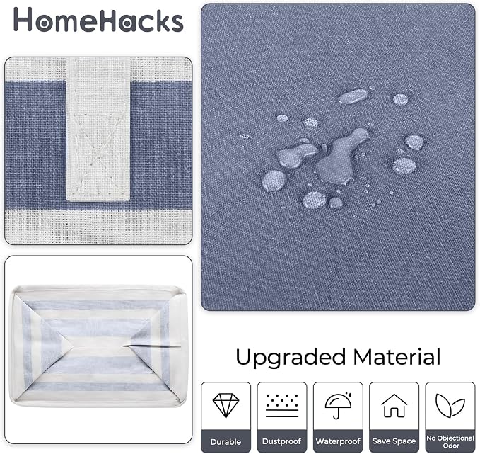 HomeHacks 2-Pack Large Laundry Basket, Waterproof, Freestanding Laundry Hamper - Image 5