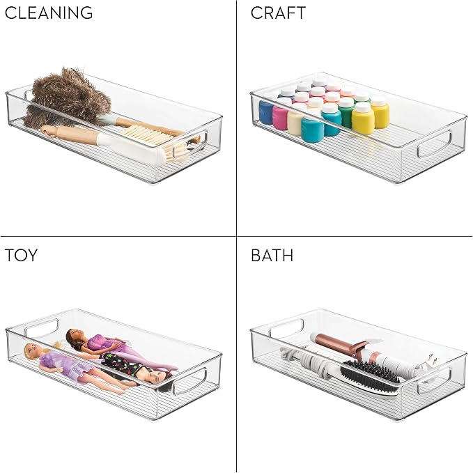 iDesign Stackable Clear Plastic Extra Long Pantry Organizers, - Image 7