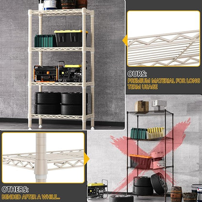 1000 lbs 4-Shelf Standing Storage Shelves Heavy Duty Metal Shelving Unit - Image 6
